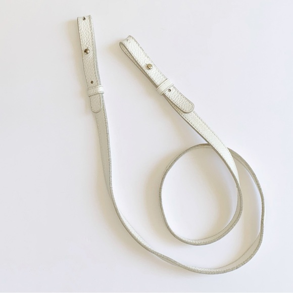 FURLA white leather foldable convertible crossbody top handle purse - Picture 9 of 12